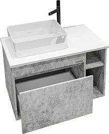 Grossman Мебель для ванной Фалькон 80 подвесная бетон – фотография-5